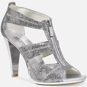 MICHAEL Michael Kors Sparkling Silver Strappy Heels